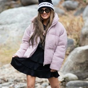Pink Sherpa Puffer Coat